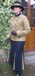 J 15 double breasted slanted front jacket with  navy velvet trim. Shown with matching skirt.jpg